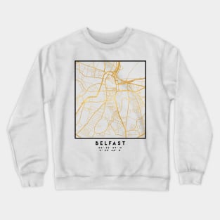 BELFAST UNITED KINGDOM CITY STREET MAP ART Crewneck Sweatshirt